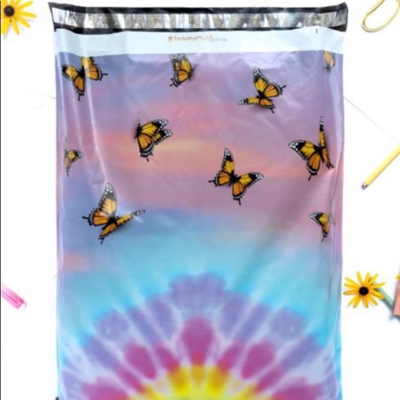 25 Poly Mailers 14X17 Rainbow Tye Dye Butterflies, Shipping Envelopes PRICE FIRM - Picture 5 of 5